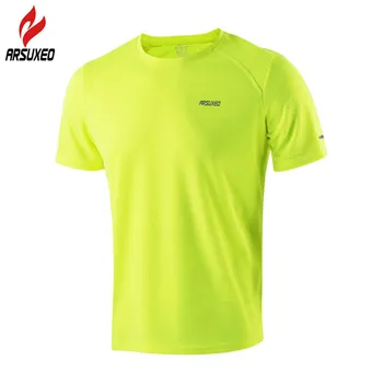 

ARSUXEO Running Shirts Men Women Short Sleeve Sports Suit Gym Crossfit Fitness Soccer JerseyTraining T Shirt Jogging Sweat Shirt