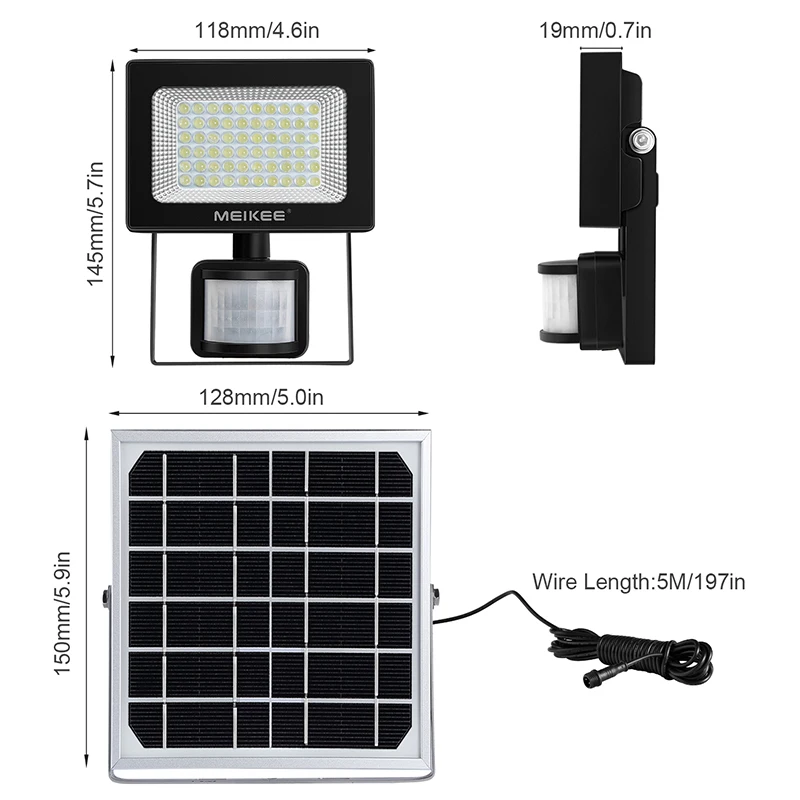 60led датчик света/датчик движения светодиодный прожектор с солнечной панелью