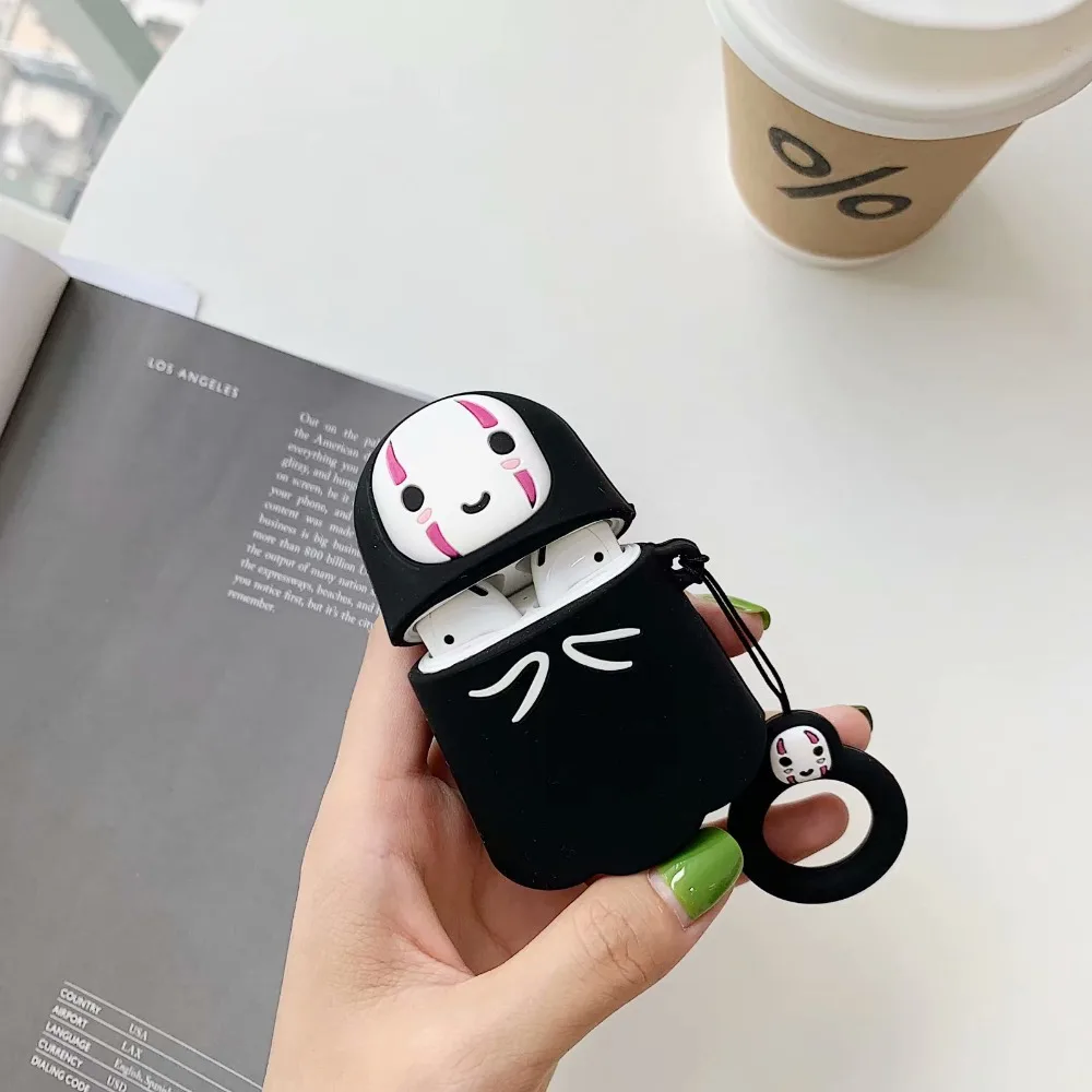 Для Apple AirPods Безликий человек чехол 3D Милый Kawaii аниме мультфильм нет лица человек беспроводные наушники защитный чехол для Airpods 2