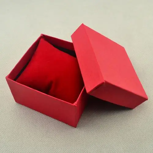Квадратный картонный контейнер для хранения корпус часов браслет ювелирное изделие подарок коробка с Подушка - Цвет: Красный