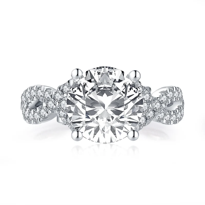 AINUOSHI, модное, 925 пробы, серебряное, 3,5 карат, круглая огранка, обручальное кольцо, имитация бриллианта, Серебряное обручальное кольцо, ювелирное изделие, подарки