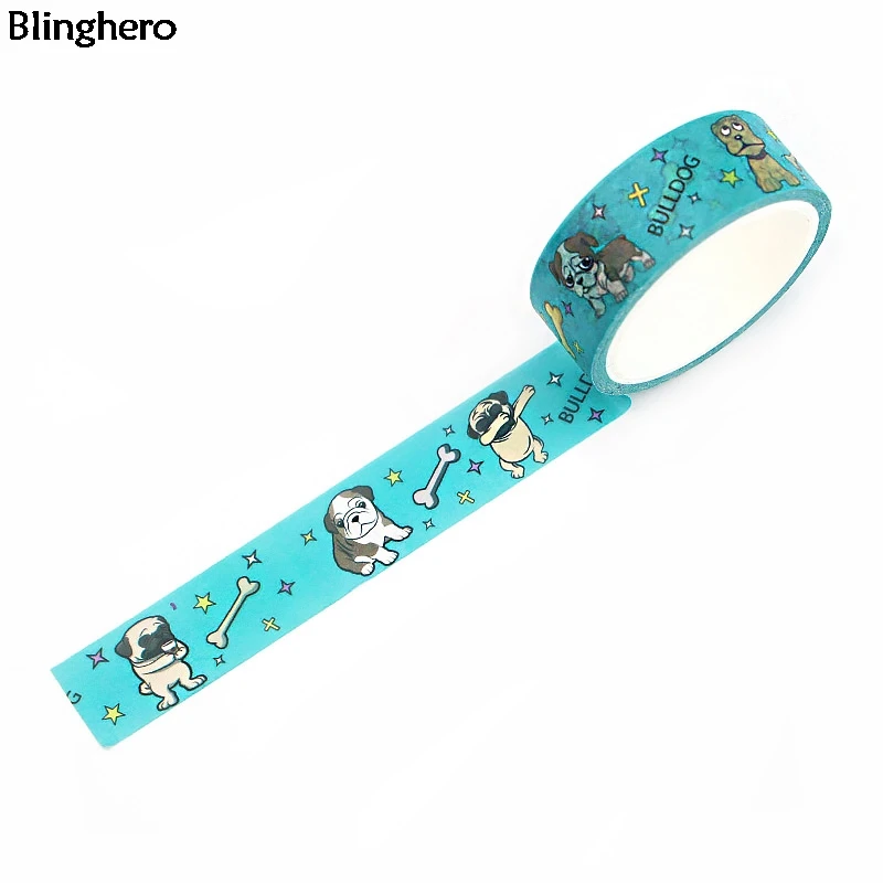 Blinghero 15 мм X 5 м крутые собаки клейкие ленты мультфильм васи клейкая лента животные маскирующая лента декоративная лента наклейки Наклейка для детей BH0326