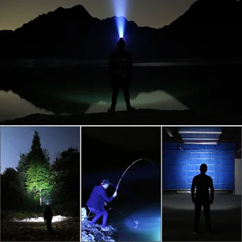 

USB Rechargeable Light Cycling Night Fishing Head Lamp Clip On Hat Bright Sensor Camping Outdoor Rotatable 6 Led Waterproof