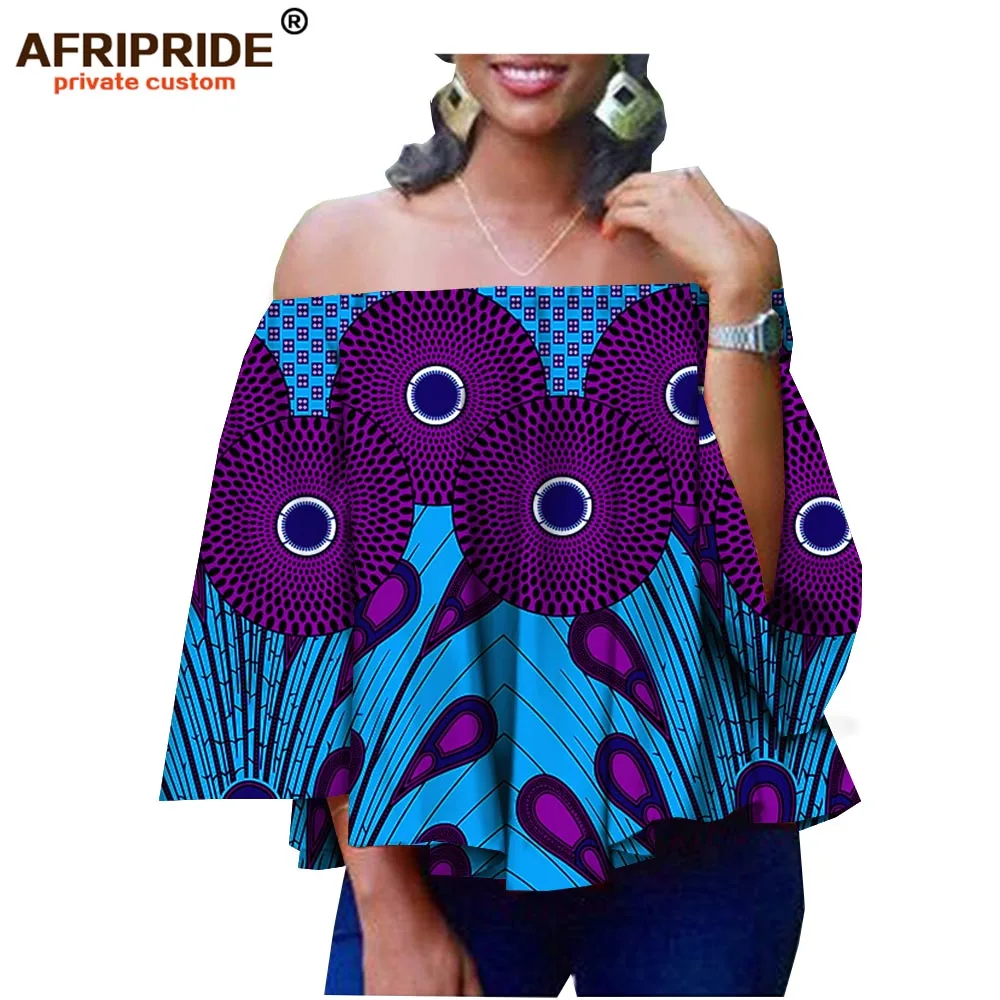 С Африканским принтом Макси платье для женщин AFRIPRIDE портной Русалка без бретелек женское хлопковое торжественное платье 2 слоя подола A1825068 - Цвет: 550J