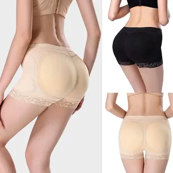 

Womens Breathable Mesh Mid Rise Butt Lifter Underwear Seamless Floral Lace Trim Padded Panties Hip Enhancer Body Shaper Boyshort