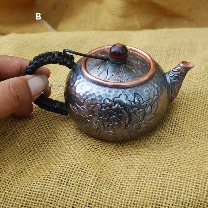 

1 PC Pure Copper Teapot Water Kettle Top Grade Retro Chinese Style Handmade Gift