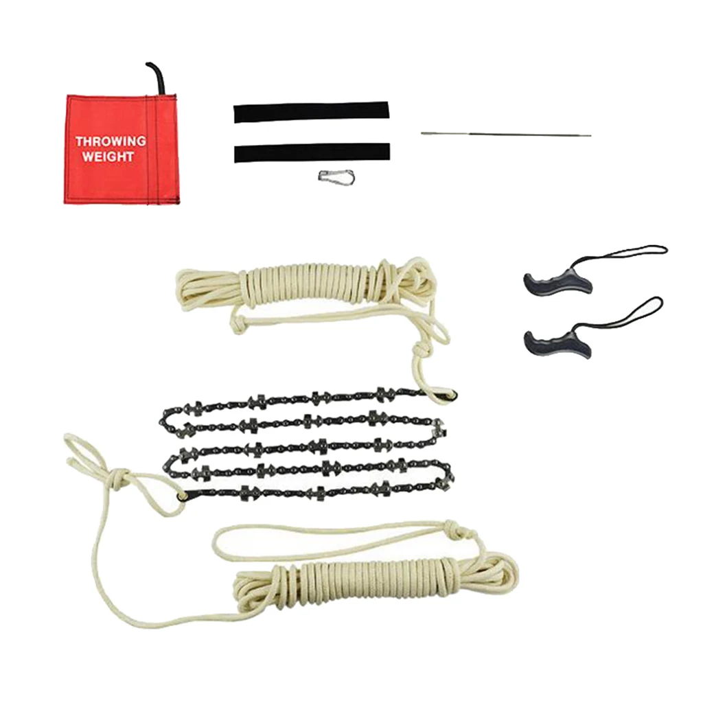 48 Inch High Reach Tree Limb Hand Rope Chain Saw - Cuts Branches Easily, Blades