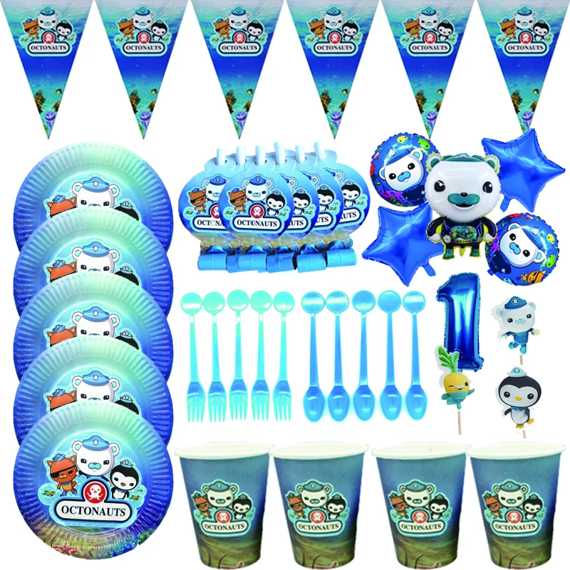 Closeout La Octonauts tema decoraciones para fiesta de cumpleaños de plato de papel para mesa de paja mantel suministros de baño para bebé DolGYyoNk3O