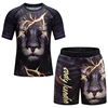 Kids Sportswear MMA BJJ Rashguard Jiu Jusit Boxing Muay Thai Jersey Shirt Shorts Sport Suit Running Set Children Boys Sportsuits 2