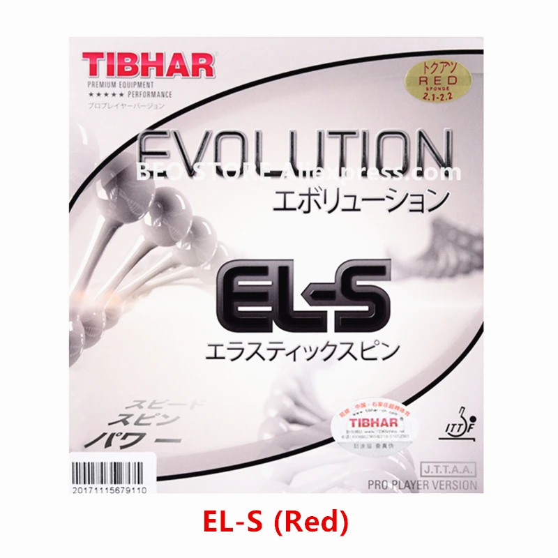 EL-S Red TIBHAR Эволюция MX-S FX-S EL-S от угревой сыпи с губчатая резина на ракетки для настольного тенниса пинг понг tenis de Меса - Цвет: EL-S Red