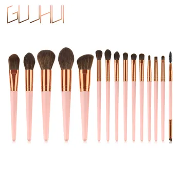 

15PCS Pink Wooden Handle High End Beauty Makeup Brushes Set Advanced Beauty Cosmetic Set Kits Tools