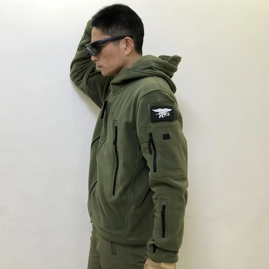 Jun eagle TAD флисовая Мужская трендовая Повседневная Уличная теплая дышащая Толстая флисовая свободная посадка