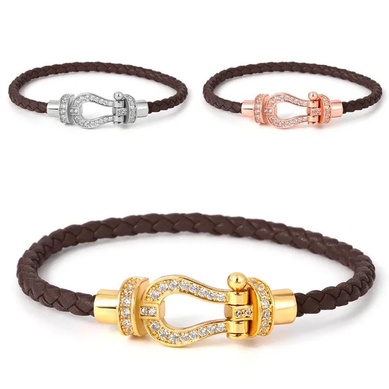 Hangke1989 браслеты bijoux femme homme Lovers брендовые ювелирные изделия браслет для женщин и мужчин из натуральной кожи и кристалл браслет