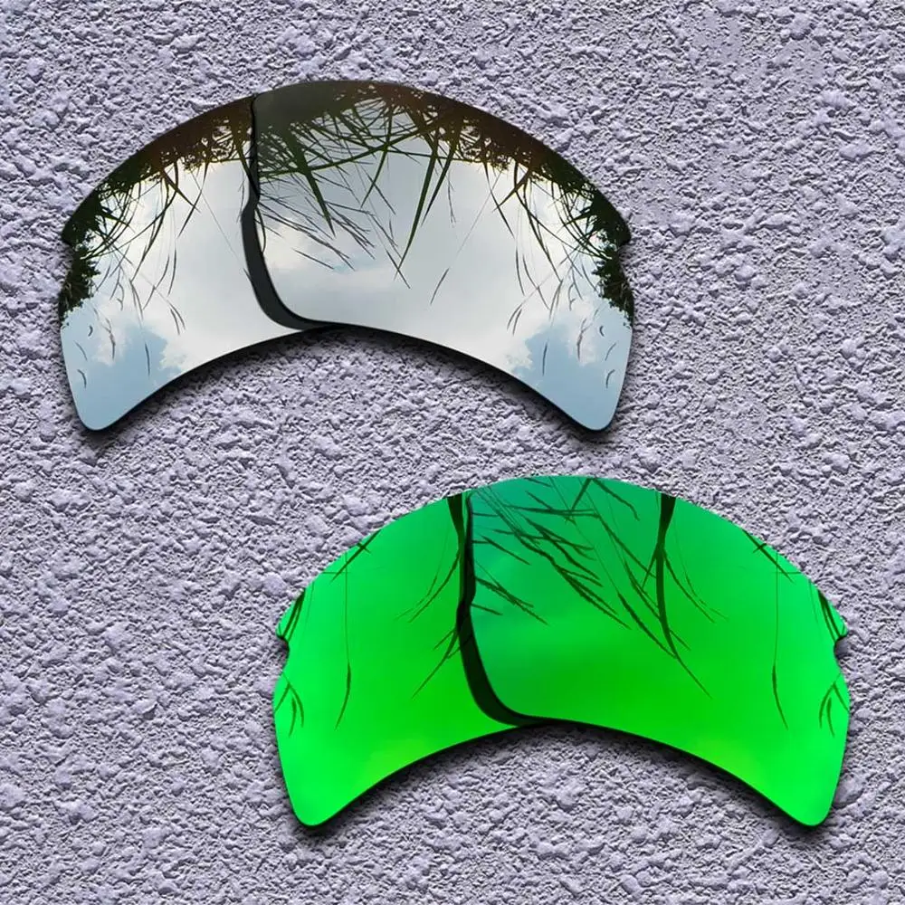 2 пары поляризованных сменных линз для солнцезащитных очков Oakley Flak 2,0 XL-несколько вариантов - Цвет линз: Silver-Green