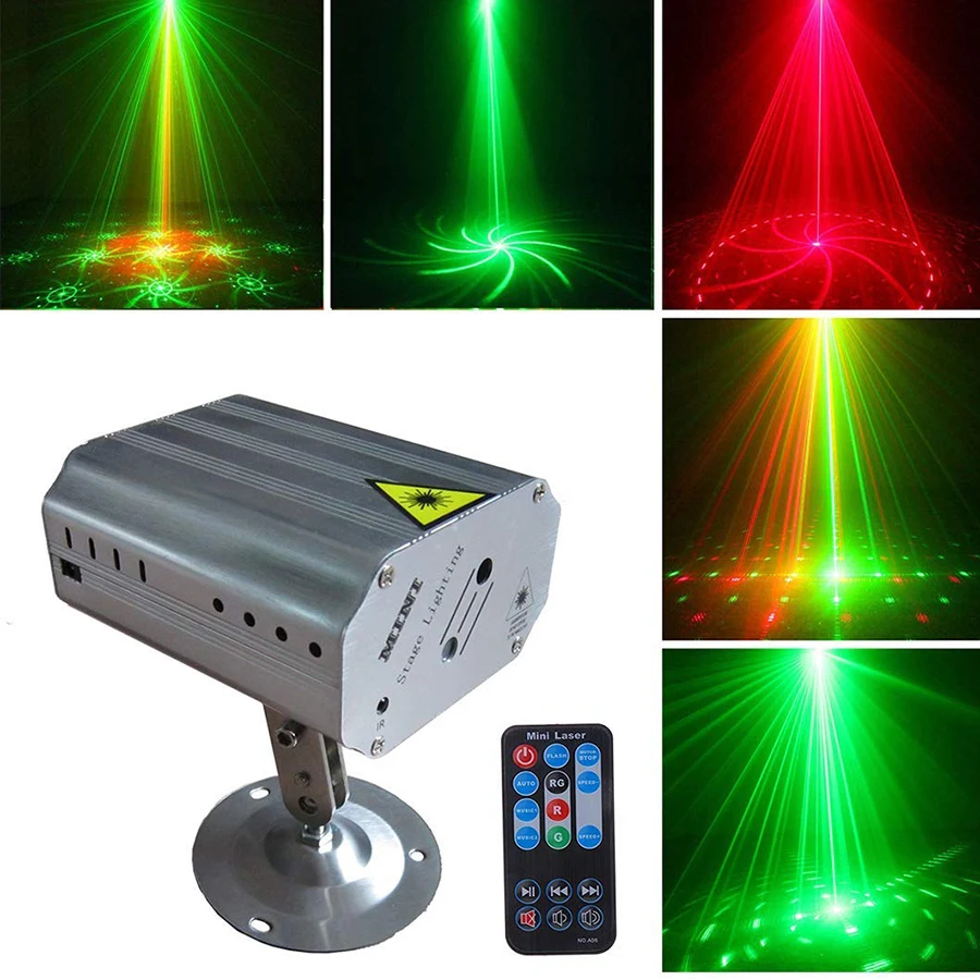 24 Patterns LED Laser Projector Disco Light Voice activated Christmas DJ Party Club Stage Effect Lighting | Освещение