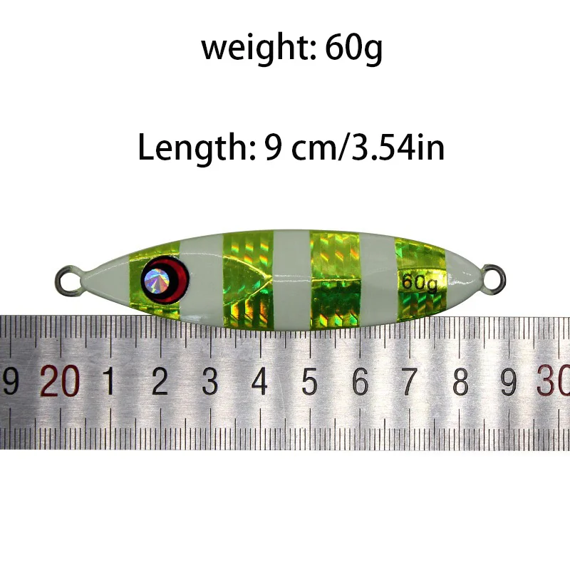 Свинцовая рыболовная приманка 1 шт. 60 г 80 г металлическая медленный джиг 9 см 10 см светящаяся 8 цветов жесткая плавающая приманка для Глубоководной Рыбалки