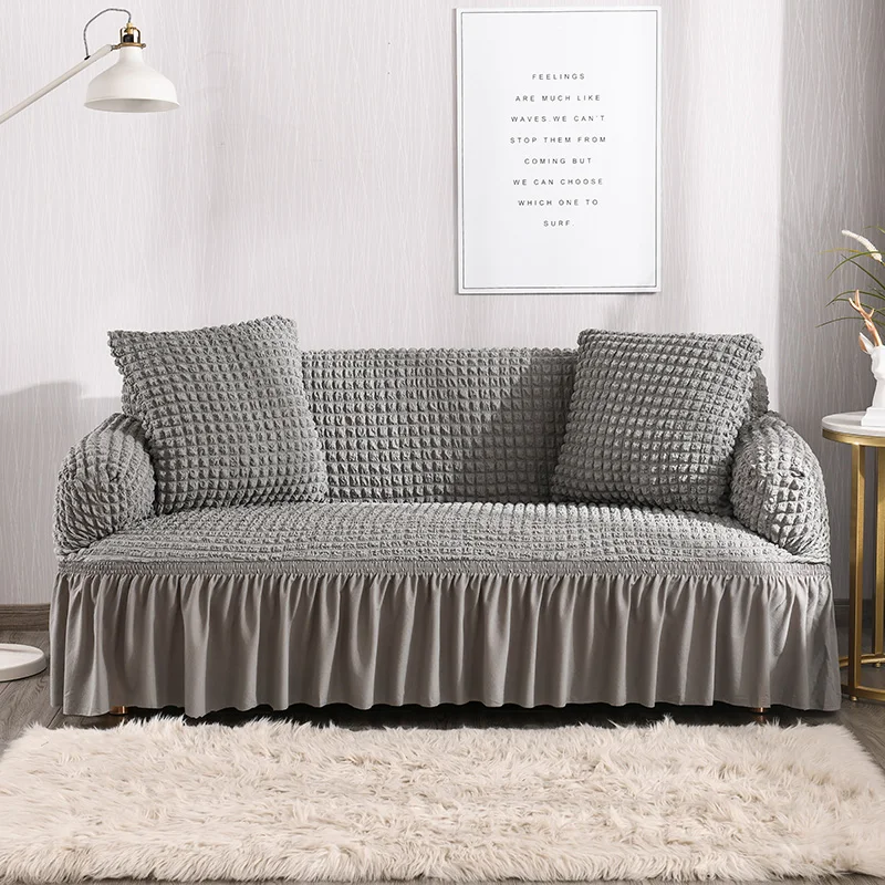 1-4Seat high-end Bubble юбка сплошной цвет стрейч чехлы для диванов чехол различной формы