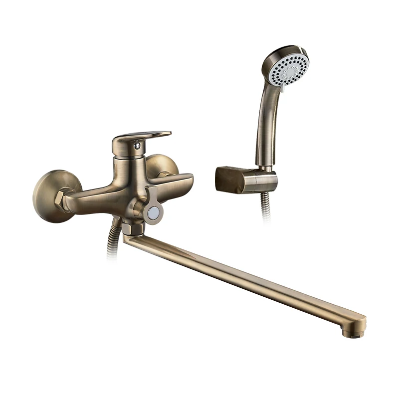 

LEDEME Antique Brass Bathtub Faucet Bath Faucet Mixer Tap Wall Mounted Hand Held Shower Head Kit Shower Faucet Sets L2248C