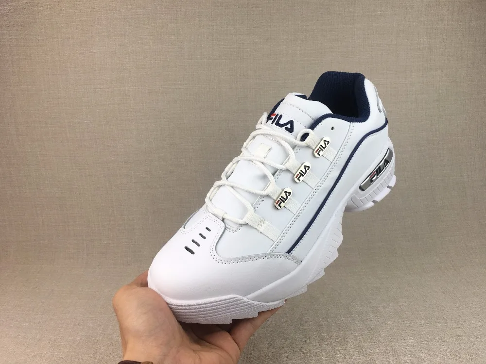FILA Men's Sneaker Hometown Thick bottom comfortable breathable shock resistant sports shoes all white