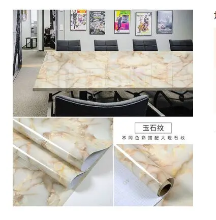 Thickening Waterproof Marble Wallpaper Cabinet Desktop Countertop Furniture Renovation Sticker Kicking Line Self-adhesive