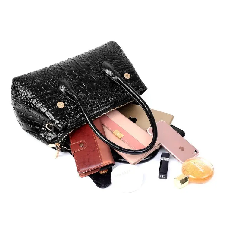 Retro Red Green Leather Womens Alligator Bags Luxury Designer Handbag Brown Black Ladies Large Crocodile Crossbody Bag for Women (13)