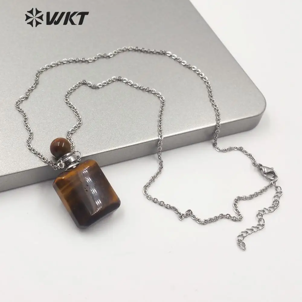 WT-N1190 WKT ожерелье из натурального камня квадратная форма флакона духов ожерелье подарок для женщин модное ожерелье ювелирное изделие - Окраска металла: f