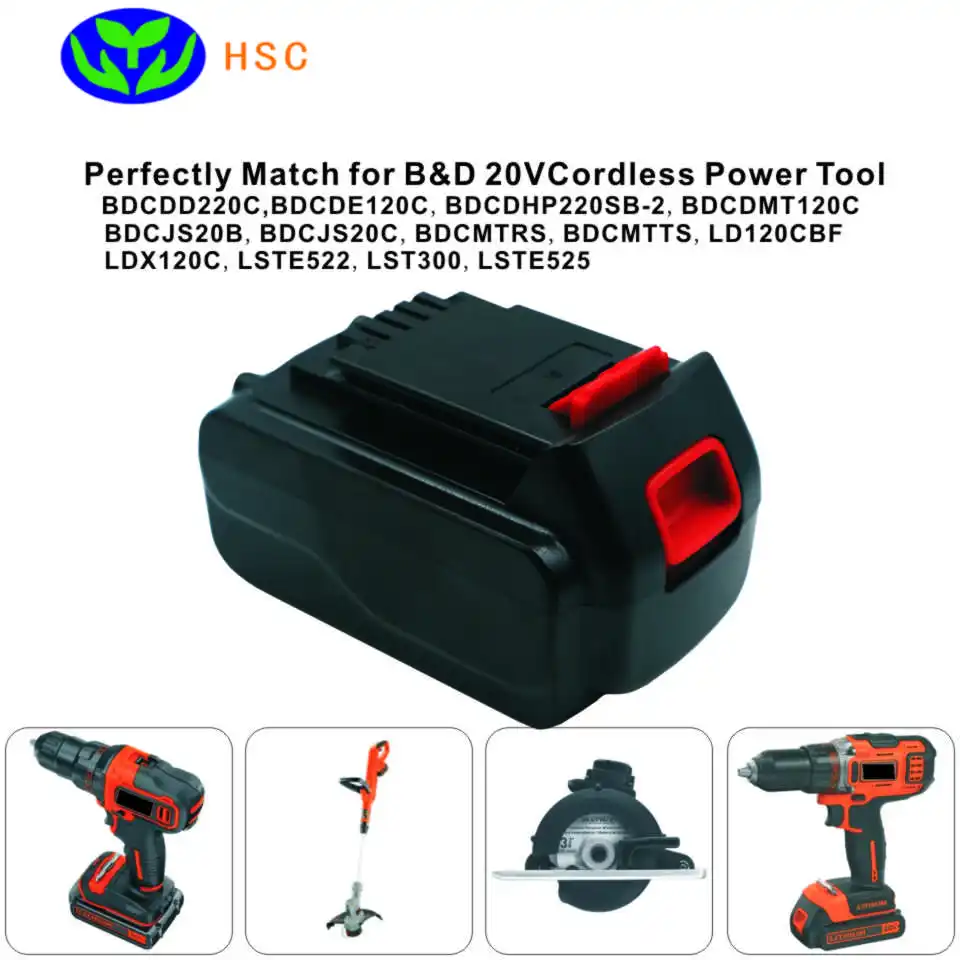 2 шт. 5.0Ah 18650 аккумулятор BD20A литий ионный 20В для Black & Decker батарея LB2X3020 OPE LBXR2020