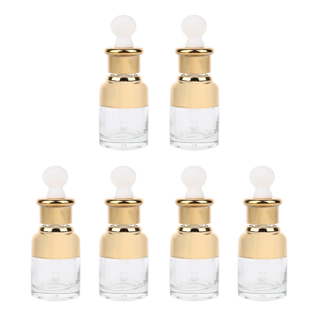 6 шт стеклянная пипетка пипетки бутылки для многоразового использования для эфирного масла макияж идеально подходит для бутылочки с