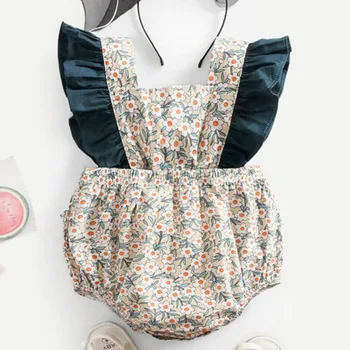 

Newborn Toddler Baby Girls Clothes Flower Romper Sleeveless Cute Toddler Infant Jumpsuit Outfits Headband Bebe Summer Clothing