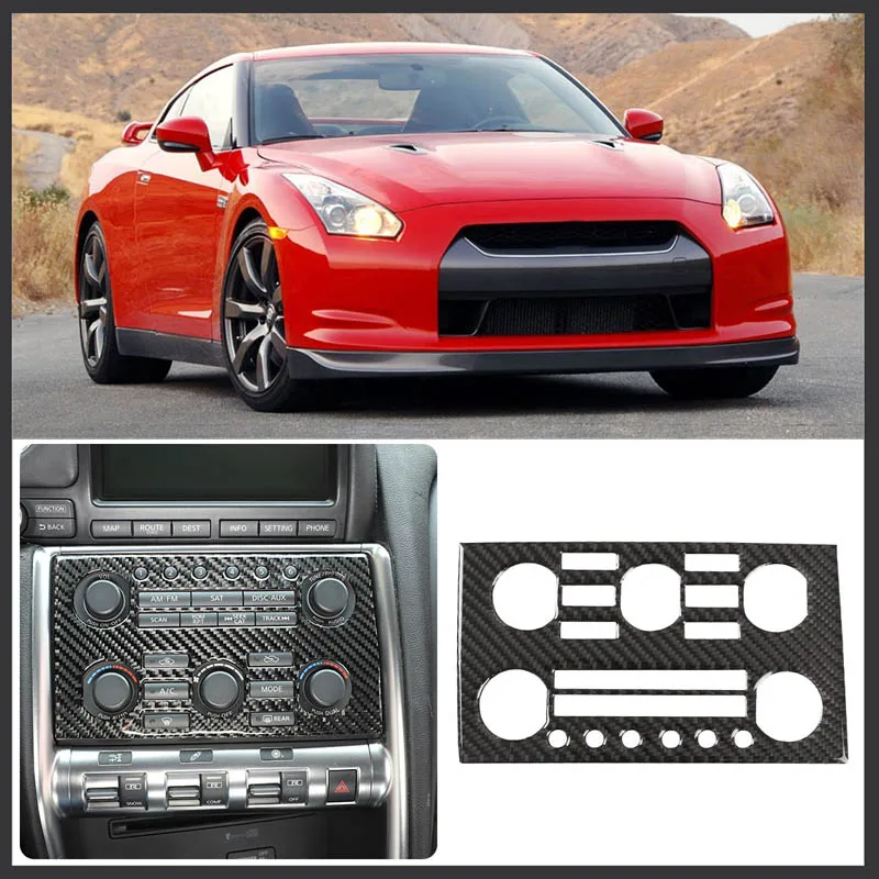 

Для Nissan GTR R35 2008-2016 Стайлинг автомобиля мягкое углеродное волокно центральное управление громкостью рамка наклейка автомобильные аксессуар...