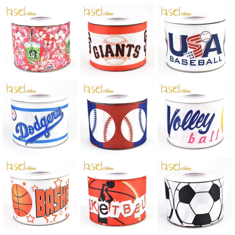 

HSDCraft 22MM 25MM 38MM 50MM 75mm 3inch Sport Series HT on Grosgrain Ribbon for diy