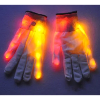 

1 Pair Unisex LED Luminous Gloves 6 Modes Flashing Glow Rave Cool Light Mittens Finger Glove Halloween Party Supplies FEA889