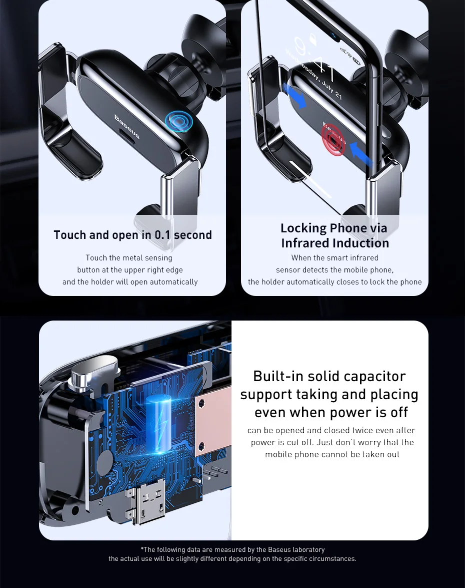 Автомобильный держатель для телефона Baseus, электрическая подставка для Iphone 11 XS, samsung, 4,7-6,5 дюймов, держатель для телефона на вентиляционное отверстие, автомобильный держатель для зарядки