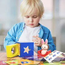 Baby Creative Magic Box Toy with Cognitive Card Peekaboo Toy Rabbit Boo Development Educational Gift for Children in home toy baby touch peekaboo