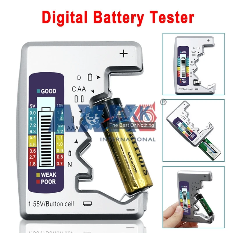 

Digital Battery Tester Checker Capacity Tester For C D 9V AA AAA 1.5V Lithium Battery Power Supply Measuring Instrument 409