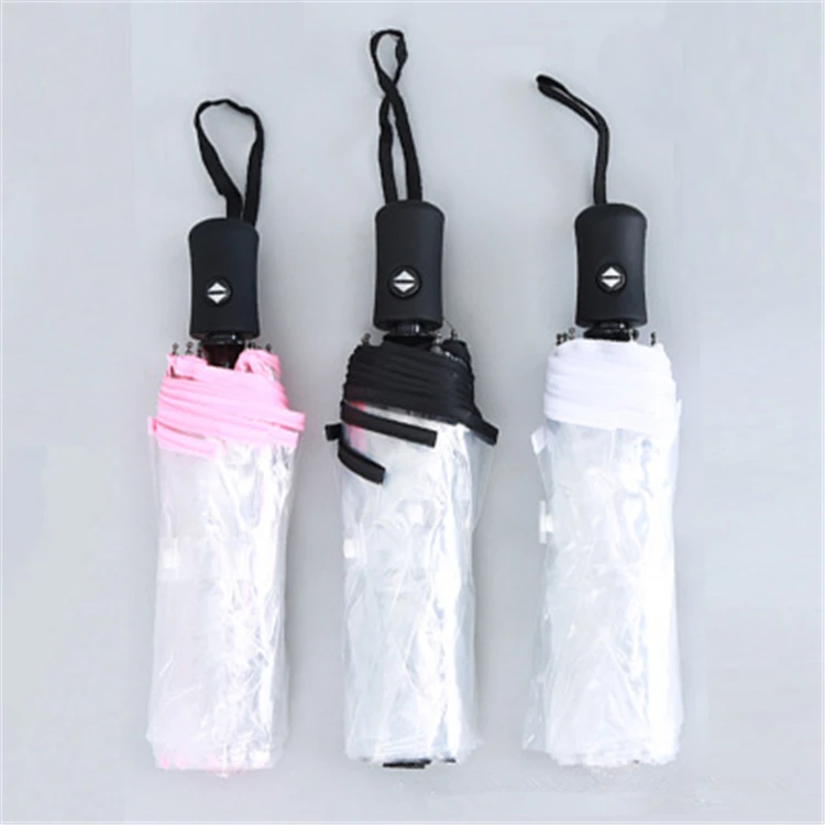 Прозрачный зонт автоматический ручной складной зонт для мужчин и женщин трехскладной 8k Ветрозащитный Солнечный дождливый зонт от солнца Paraguas
