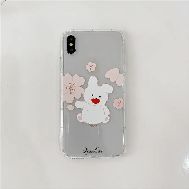 Niceking для iPhone 6, 6s, 7, 8 Plus, X, XR, XS Max, чехол с милым мультяшным медведем, Кроликом, мягкий ТПУ чехол для телефона, для iPhone 11 Pro, Max, чехол - Цвет: 12