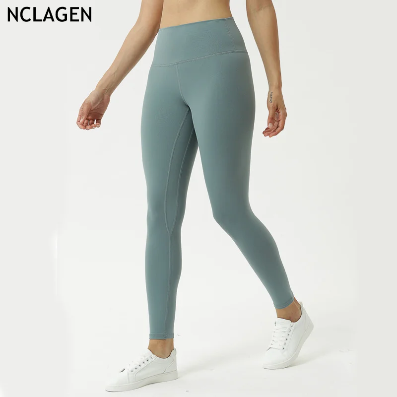 

NCLAGEN Sports Yoga Pants Women Hip-lifting Fitness High Waist Tight Gym Naked Feel Sport Workout Large Size Running Leggings