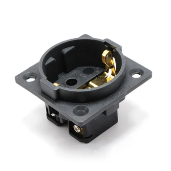 

High Quality FI-E30 Pure Copper Rhodium plated Schuko Sockets AC 250V 16A EU Power socket Eur European Power Chassis