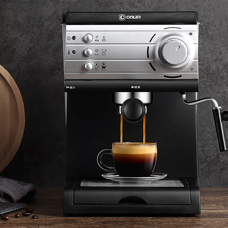 

Donlim 20 Bar Coffee Machine Espresso Semiautomatic Maker Steam Milk Foam Instant Dissolution espresso coffee maker 1.5L
