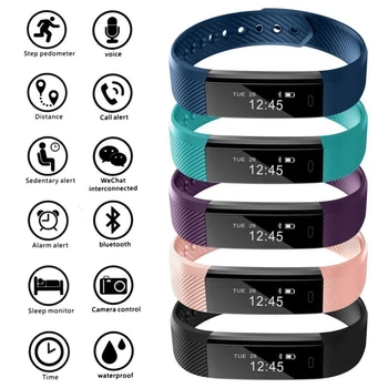 

Smart Bracelet Fitness Tracker ID115 lefun APP Bluetooth Band Activity Monitor Alarm Clock Sports Wristband for iOS Android