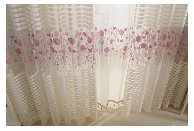 Вышитая ткань марля настроить занавес полутент s простой современный для гостиной столовой спальни