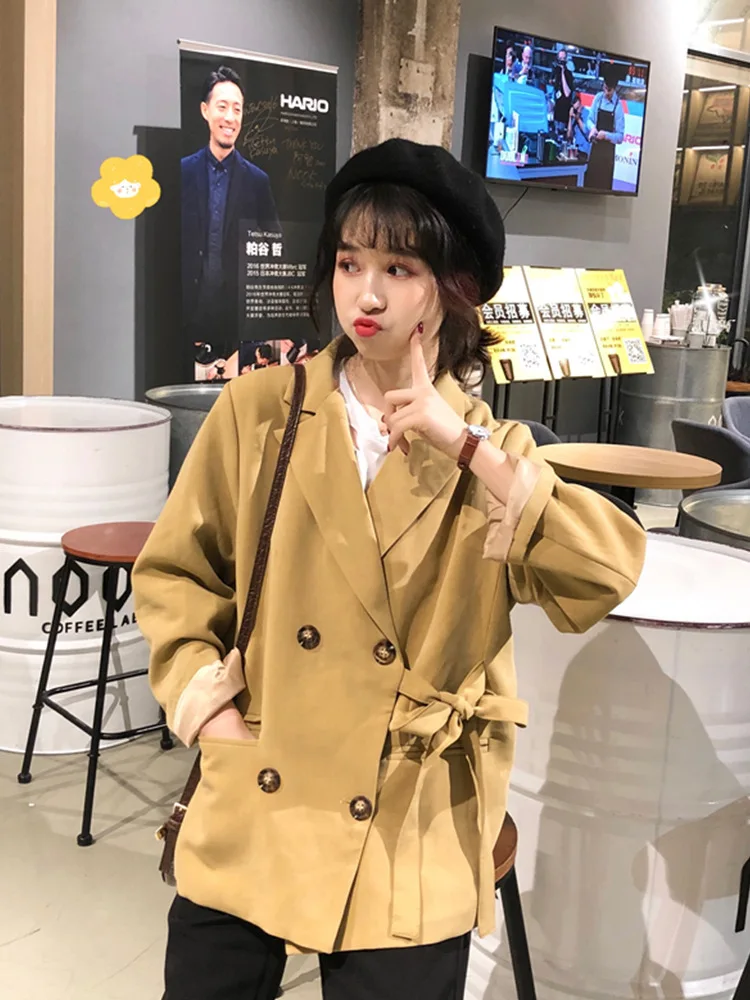 

Online Celebrity CHIC Spring And Summer Korean-style Loose-Fit Slimming Suit Jacket Women's 2019 New Style Casual Retro Suit Top