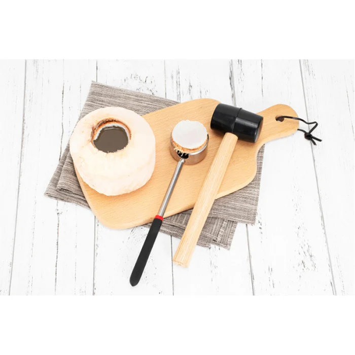 Stainless Steel Coconut Shell Opener Puncher Tool Hammer Kit Kitchen Supplies MYDING