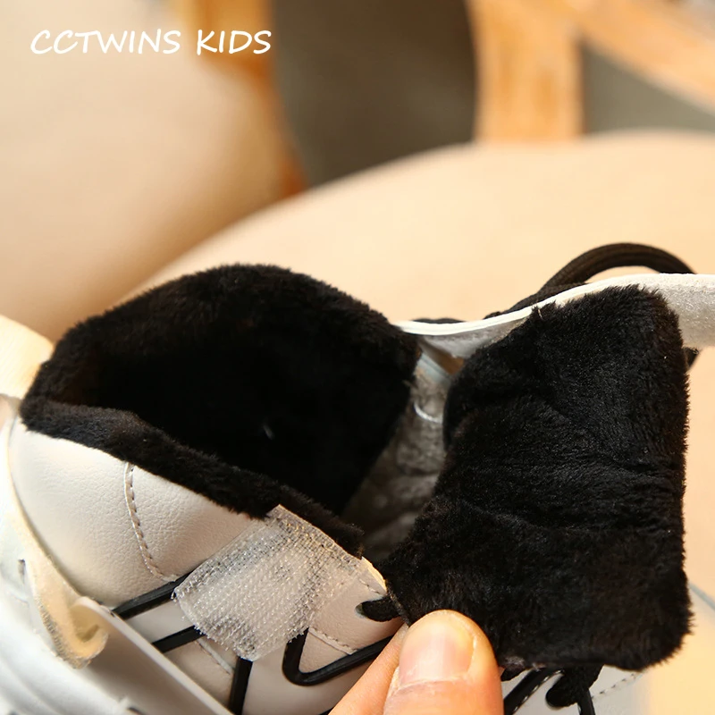 CCTWINS/детская обувь; коллекция года; Сезон Зима; модная черная обувь с высоким берцем для девочек; повседневные кроссовки с мехом для мальчиков; детские спортивные кроссовки; FH2678