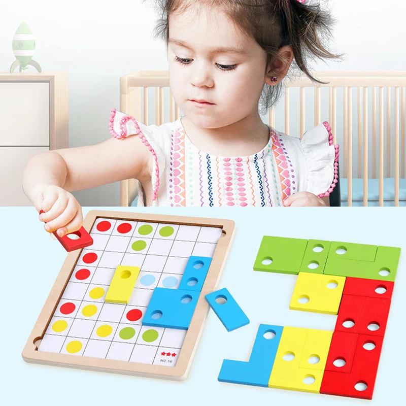 Wooden Russian Box Baby Early Educational Toys Colorful Game Building Blocks Desktop Casual Tetris Puzzle | Игрушки и хобби