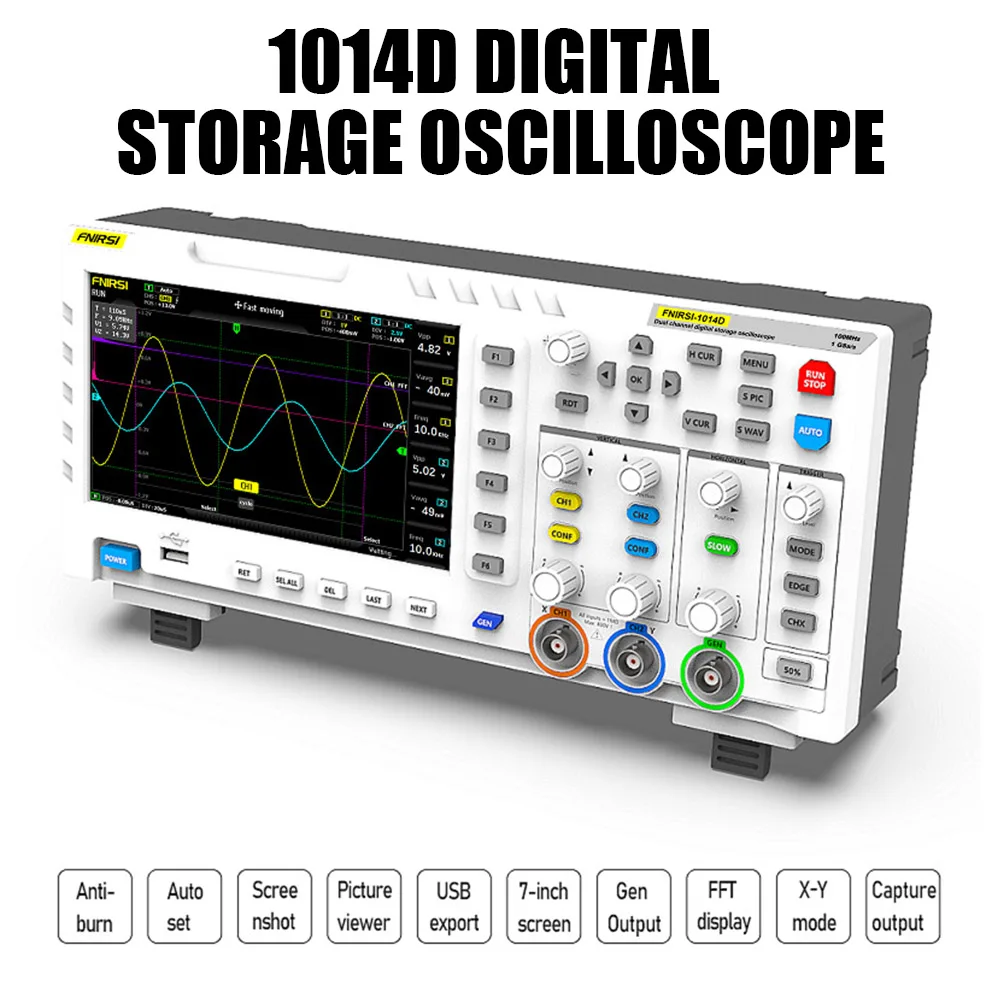 FNIRSI 1014D Digital Oscilloscope 2 In 1 Dual Channel Input Signal