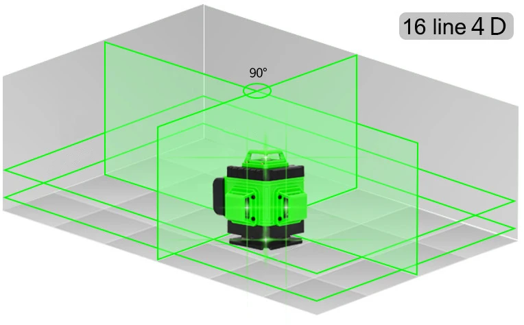 PUERCI Newst 4D лазерный уровень 16 линий зеленый лазерный уровень автоматический самонивелирующийся 360 вертикальный и горизонтальный наклон и наружный режим