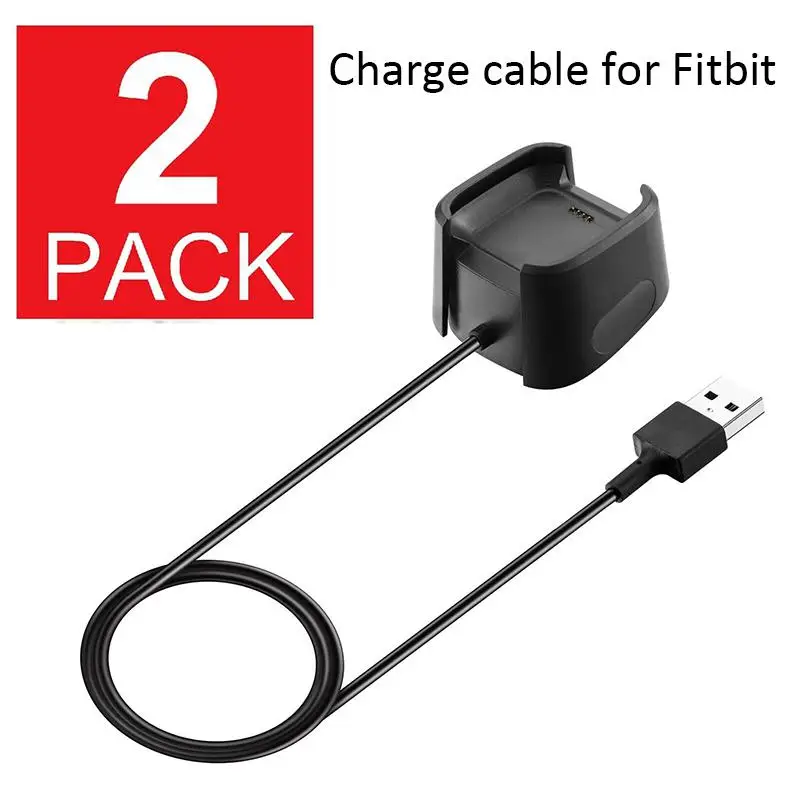 

BEESCLOVER 2 pcs for Fitbit Versa Smart Watch USB Charging Cable Power Charger
