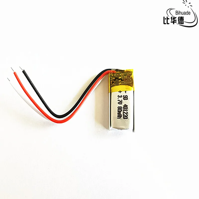 3 Line Temperature Sensor Thermistor 3.7v,80mah 401220 Polymer Lithium